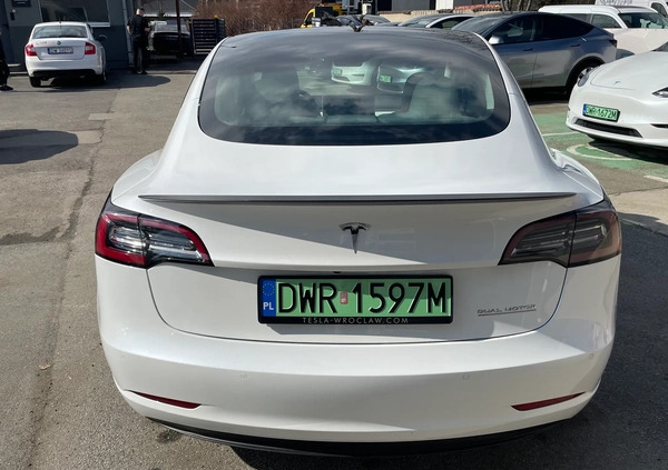 Tesla Model 3 cena 182500 przebieg: 18850, rok produkcji 2021 z Wrocław małe 631